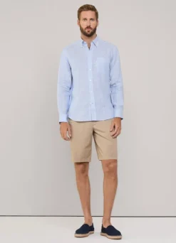 regular fit bengal striped linen shirt