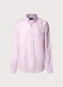 regular fit bengal striped linen shirt