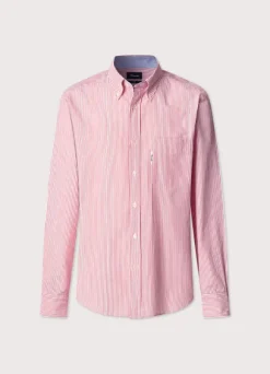 regular fit bengal striped seersucker shirt