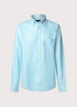 regular fit bengal striped linen shirt