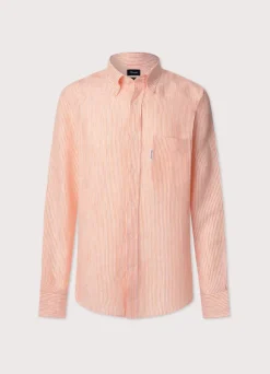 regular fit bengal striped linen shirt
