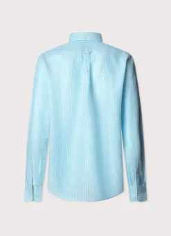 regular fit bengal striped linen shirt