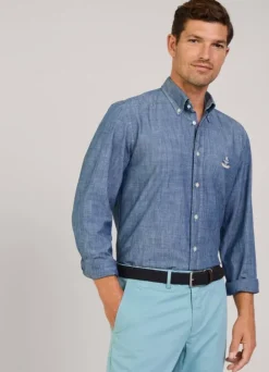 regular fit chambray shirt