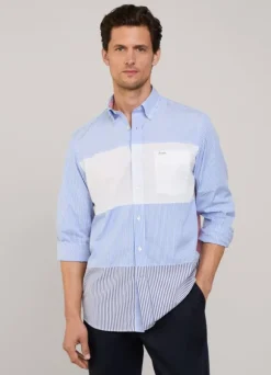 regular fit colour block poplin shirt