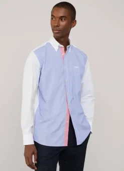 regular fit colour block poplin shirt