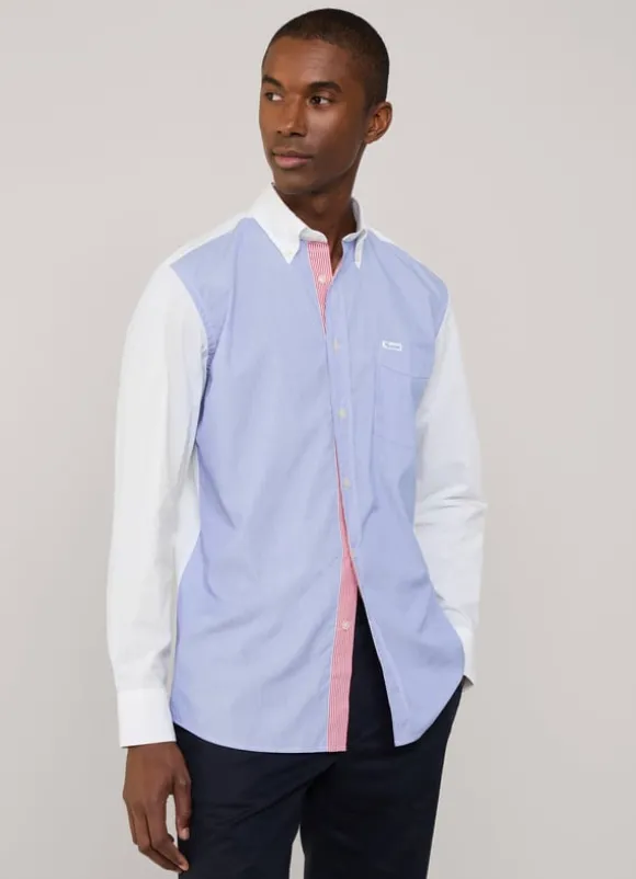 regular fit colour block poplin shirt
