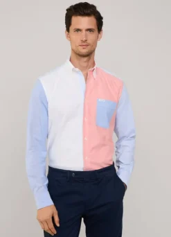 regular fit colour block oxford shirt