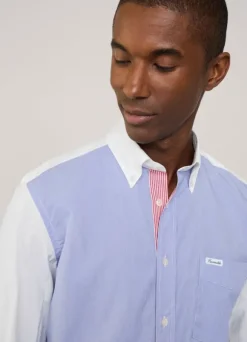 regular fit colour block poplin shirt