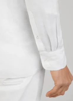 regular fit colour block linen shirt