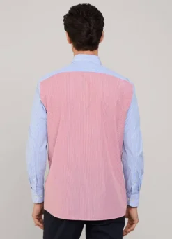 regular fit colour block poplin shirt