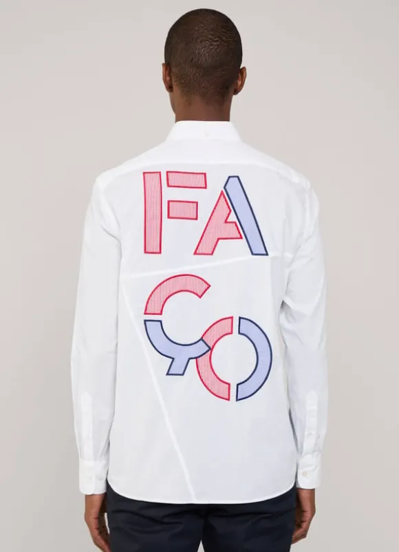 regular fit colour block poplin shirt