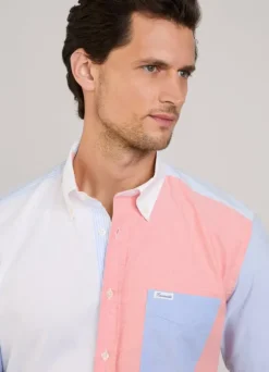 regular fit colour block oxford shirt