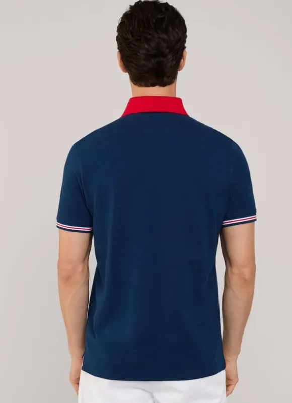 regular fit colour block polo