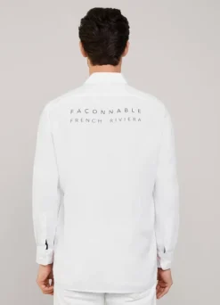 regular fit colour block linen shirt