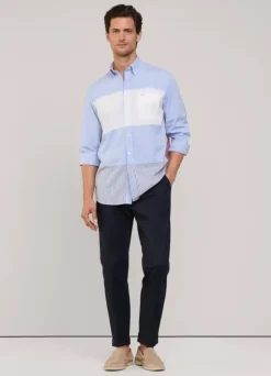 regular fit colour block poplin shirt