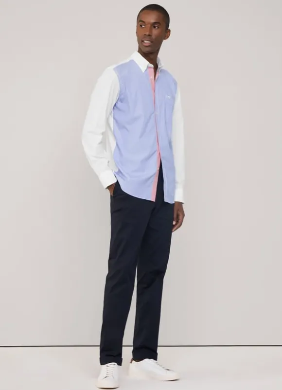 regular fit colour block poplin shirt