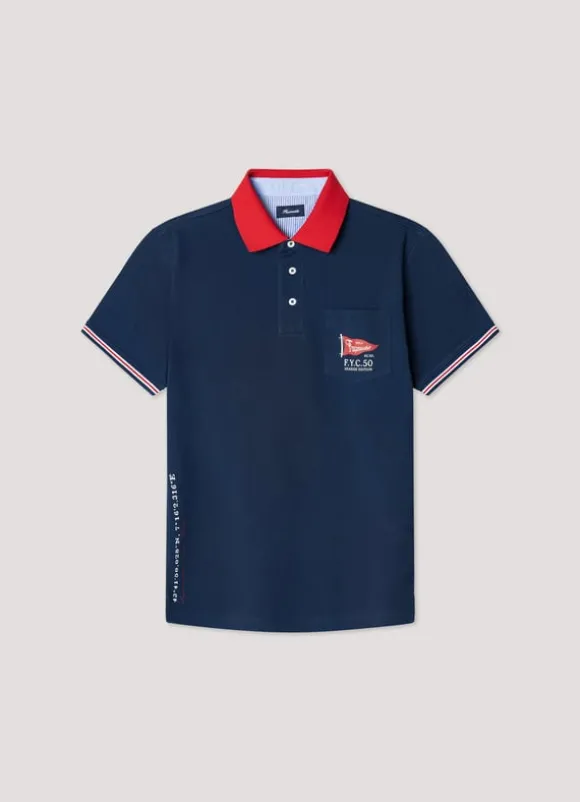 regular fit colour block polo