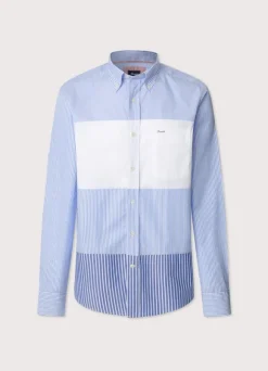 regular fit colour block poplin shirt