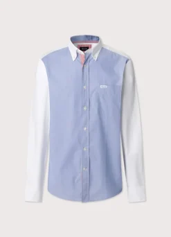 regular fit colour block poplin shirt