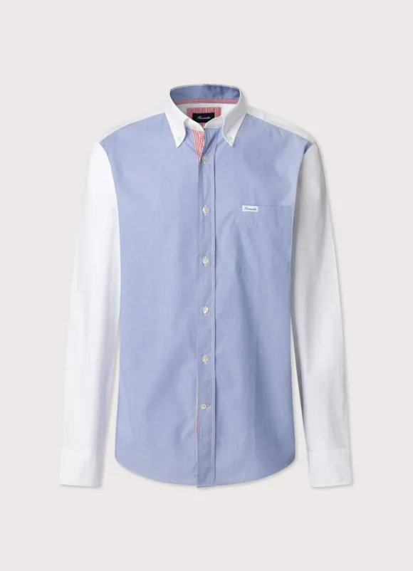 regular fit colour block poplin shirt
