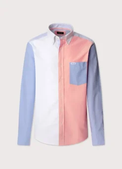regular fit colour block oxford shirt