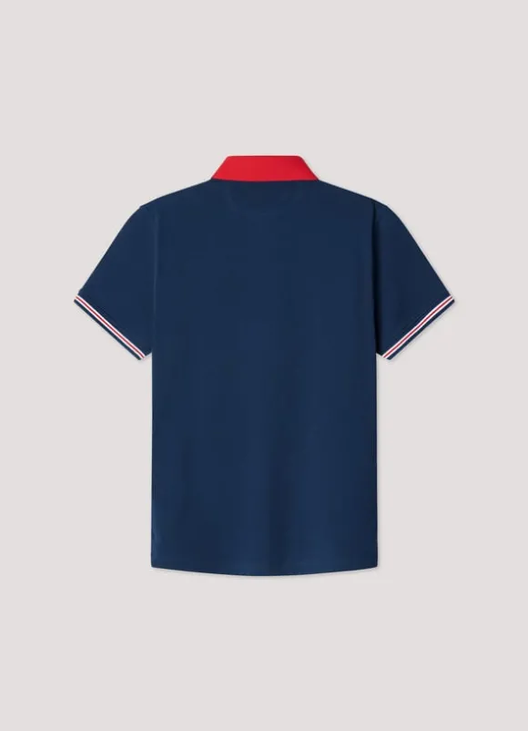 regular fit colour block polo