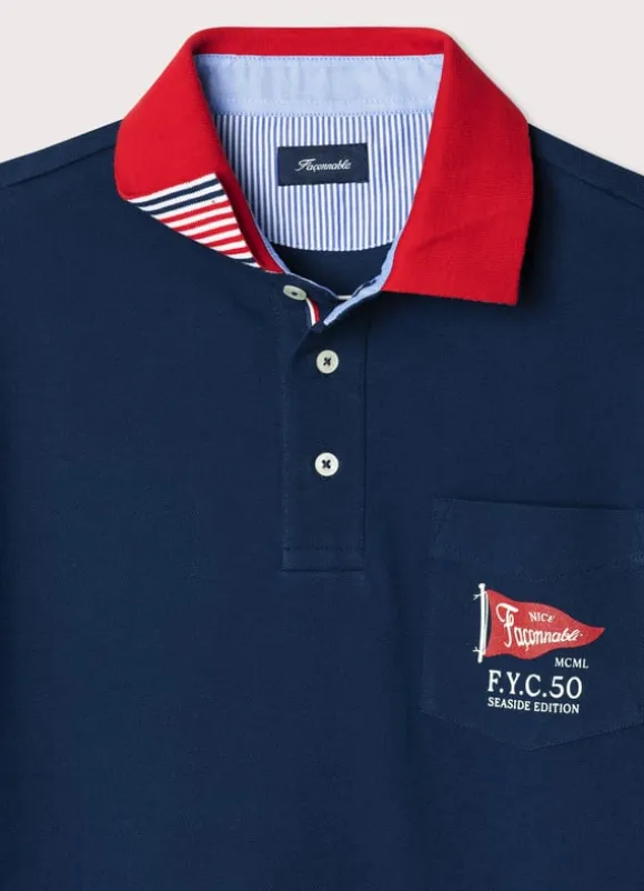 regular fit colour block polo