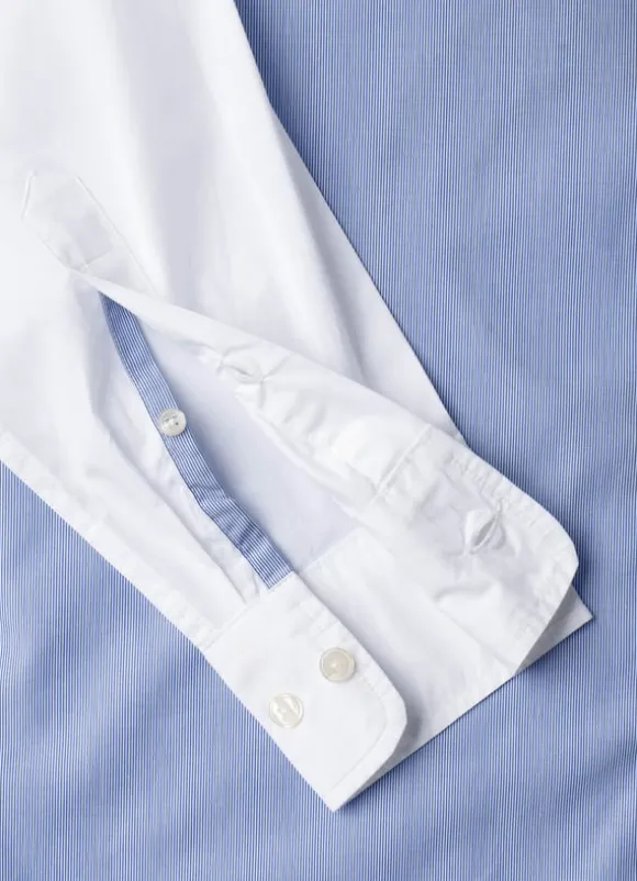 regular fit colour block poplin shirt