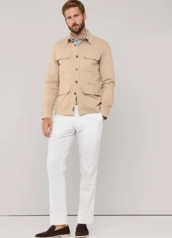 regular fit cotton linen trousers