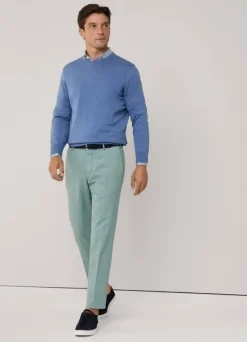regular fit cotton linen trousers
