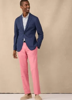 regular fit cotton linen trousers