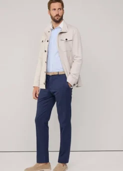 regular fit cotton linen trousers