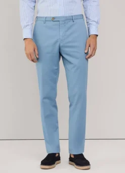 regular fit cotton linen trousers
