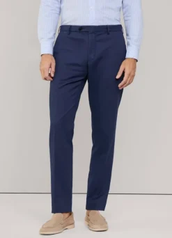 regular fit cotton linen trousers
