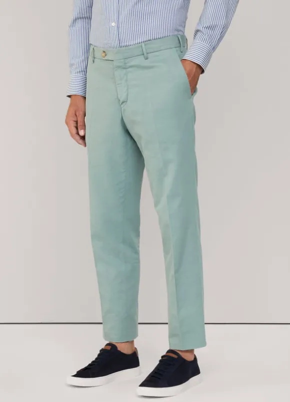 regular fit cotton linen trousers