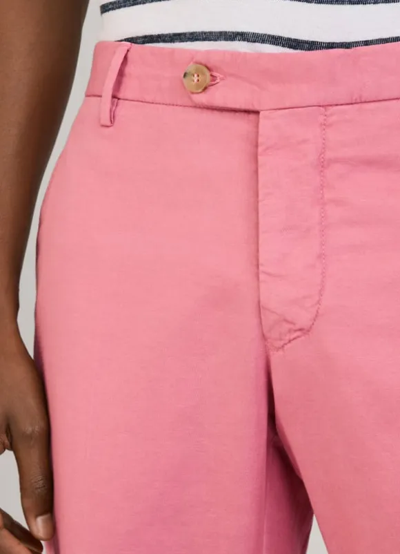 regular fit cotton linen trousers
