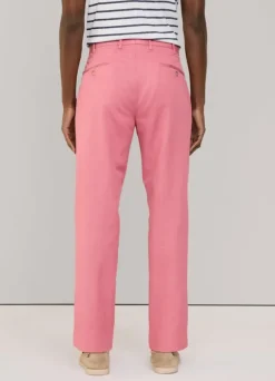 regular fit cotton linen trousers
