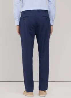 regular fit cotton linen trousers