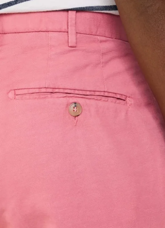 regular fit cotton linen trousers