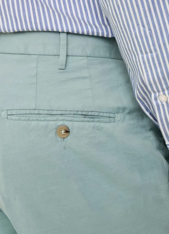 regular fit cotton linen trousers