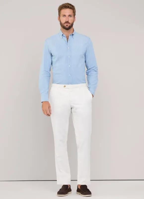 regular fit cotton linen trousers