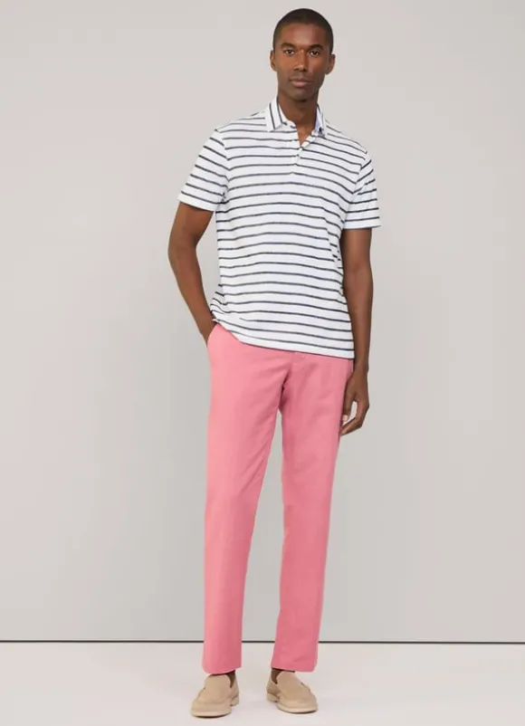 regular fit cotton linen trousers
