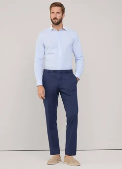 regular fit cotton linen trousers