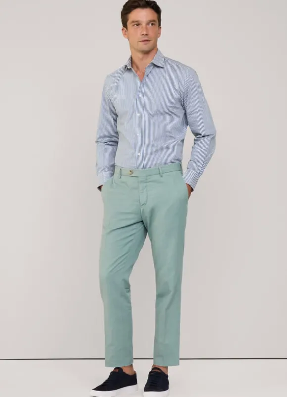 regular fit cotton linen trousers