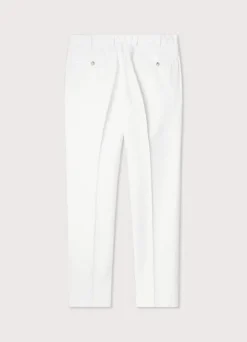 regular fit cotton linen trousers