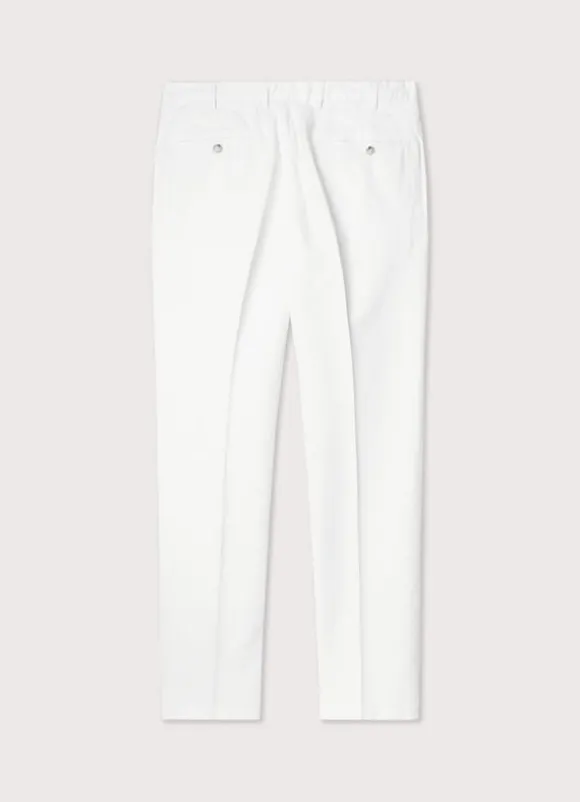 regular fit cotton linen trousers