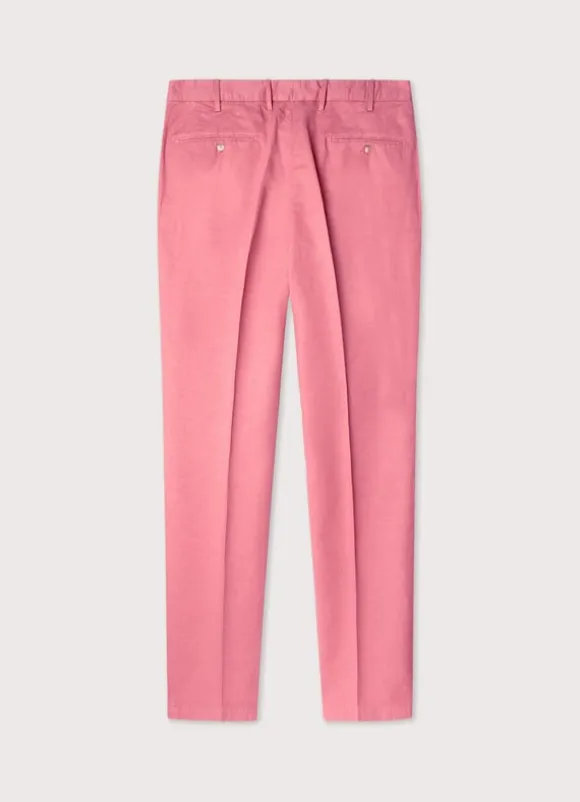 regular fit cotton linen trousers