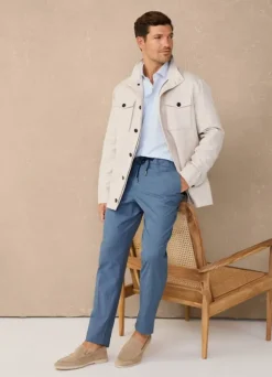 regular fit drawstring trousers