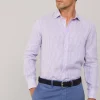 regular fit fine striped linen shirt