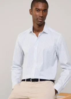 regular fit fine striped poplin shirt